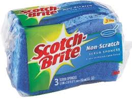 SCOTCHBRITE-SCOURING PAD SPONGE  3M 3/PK  4154498
