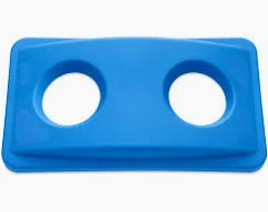 GARBAGE CAN RECTANGULE COMMERCIAL RECYCALE LID BOTTLES & CANS  BLUE RUBBERMAID  FG269288BLUEK