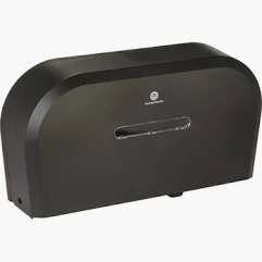 TOILET PAPER ROLL 9" TWIN ROLL  DISPENSER BLACK - SMOKE PLASTIC  #2010