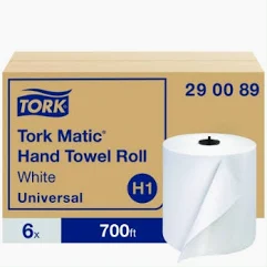 HAND TOWEL TORK UNIVERSAL INDUSTRIAL ROLL WHITE  8" X 700  6/ROLLS #290089