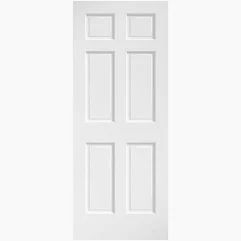 DOOR 6 PANEL SOLID COLONIAL WHITE 34" X 80"