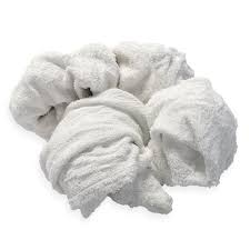 RAGS WIPING CLOTHS TERRY WHITE 50 LBS