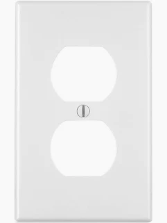 COVER DUPLEX RECEPTACLE OVERSIZE  METAL WHITE JUMBO  MULBERRY #86801